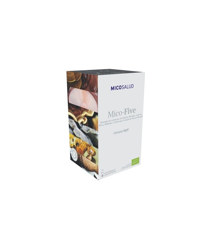 MICO-FIVE (INMUNO-HDT) 70 CAPSULAS HIFAS DA TERRA
DESCRIPCIÓN DEL PRODUCTO
La sinergia de Reishi, Maitake, Shitake, Cola de p