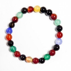 Pulsera mineral de agata surtido en bola de 6mm.
Engarzado en goma elástica.