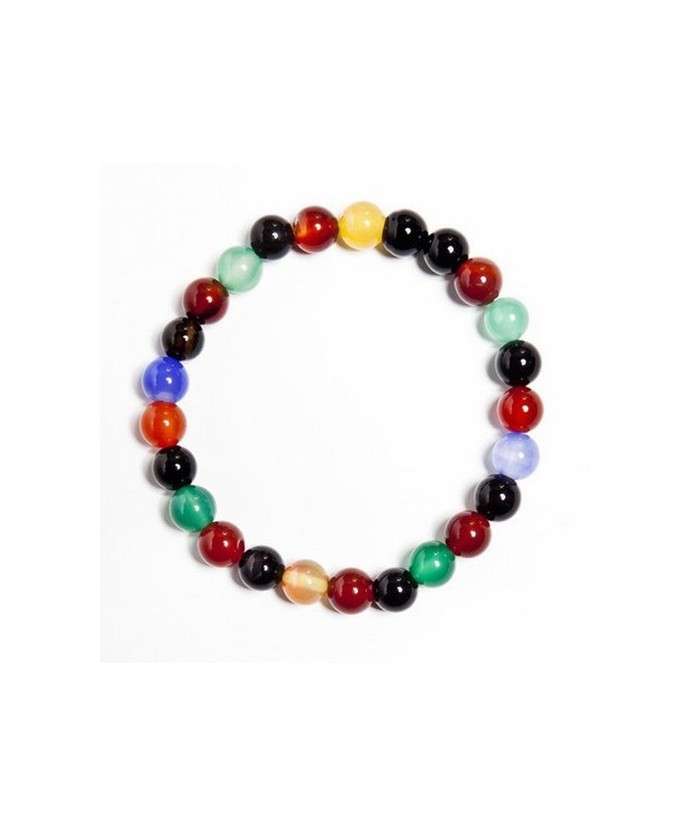 Pulsera mineral de agata surtido en bola de 6mm.
Engarzado en goma elástica.