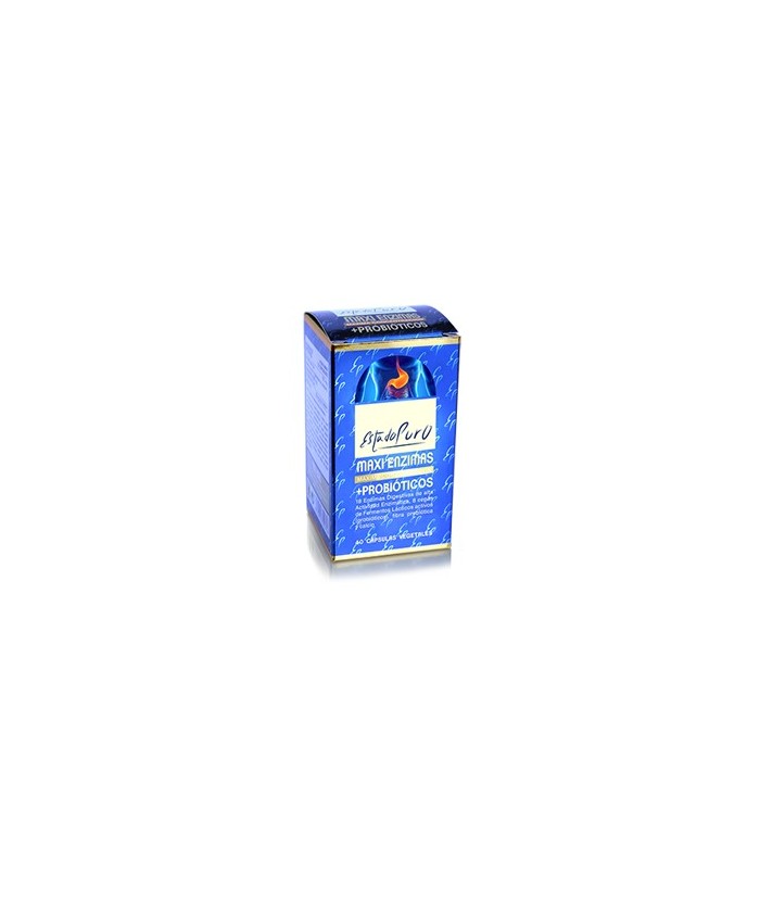 MAXI ENZIMAS + PROBIÓTICOS
Complemento alimenticio a base de 18 Enzimas Digestivas de alta Actividad Enzimática, 8 cepas de Fe