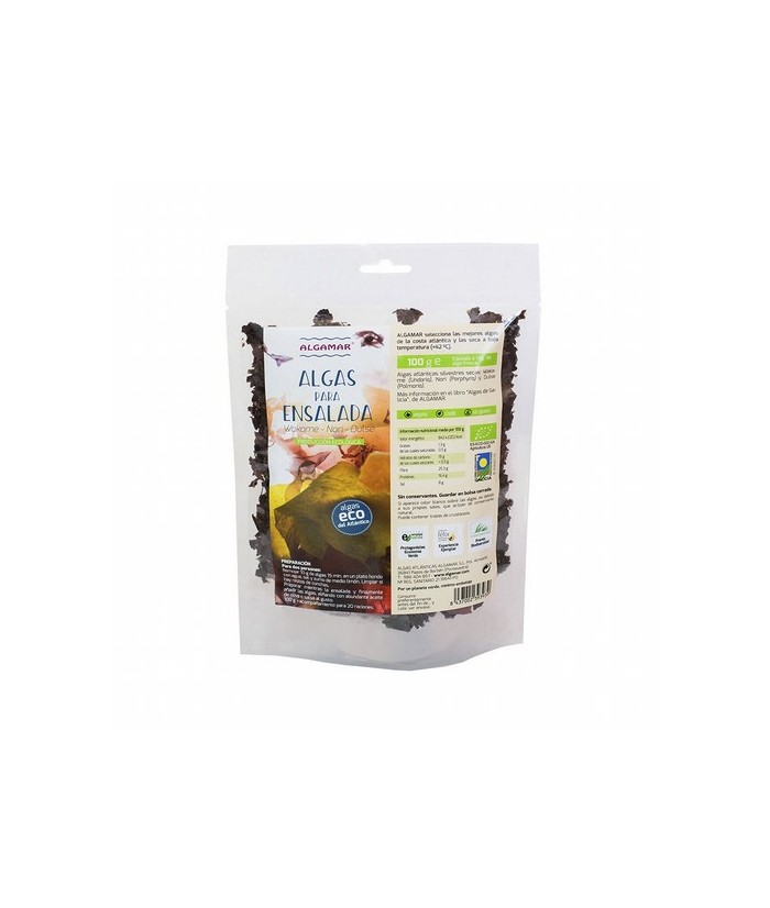DESCRIPCIÓN DEL PRODUCTO
ALGAS PARA ENSALADA  con certificación ecológica   PREPARACIÓN: Para 2 personas: remojar 10 gramos d