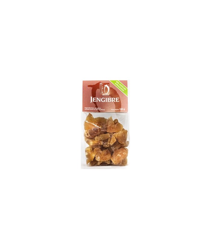 Los caramelos de jengibre sin azúcar, es la raíz deshidratado. Tiene el color amarillo dorado, olor y sabor picante típico de j