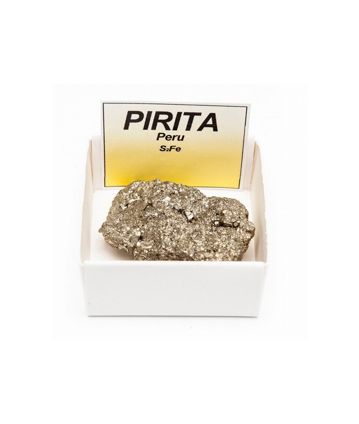 Pirita de Perú en cajita de cartón de 4x4cm.