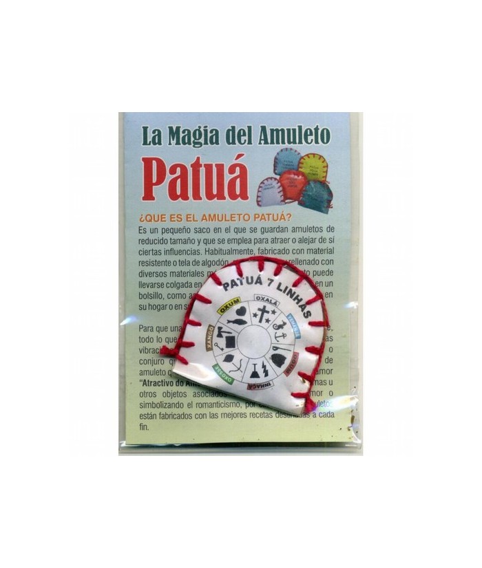 ¿QUE ES EL AMULETO PATUÁ?
Es un pequeño saco en el que se guardan amuletos de reducido tamaño y que se emplea para atraer o al