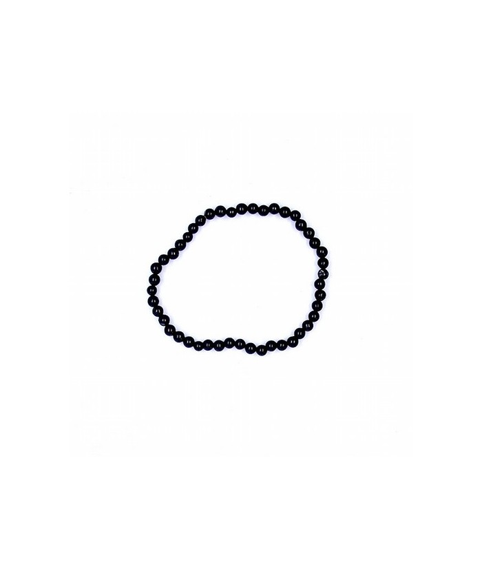 Pulsera de turmalina en bola de 4 mm. elastica.