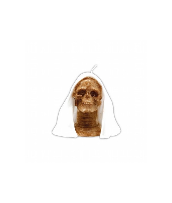 Vela Forma Santa Muerte c/ Capucha 15 cm (Blanca)