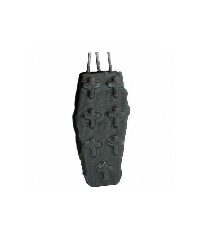 Vela Forma Ataud 7 Cruces 3 mechas 11,5 cm (Negro)
