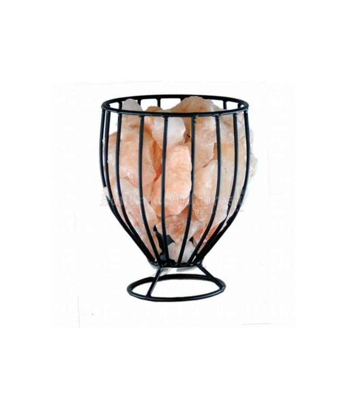 Lampara Sal Canasta Copa c/ piedras 22 cm