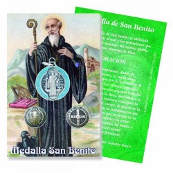 Medalla San Benito a Color 2,4 cm. (Reverso Cruz
