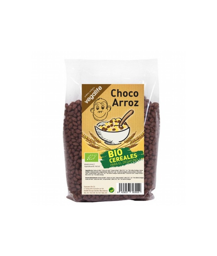 Más información
Ingredientes: *Harina de Arroz (75%), *Azu´car de Can~a (15%), *Sirope de Mai´z (3,5%), *Cacao en Polvo (2,8%)