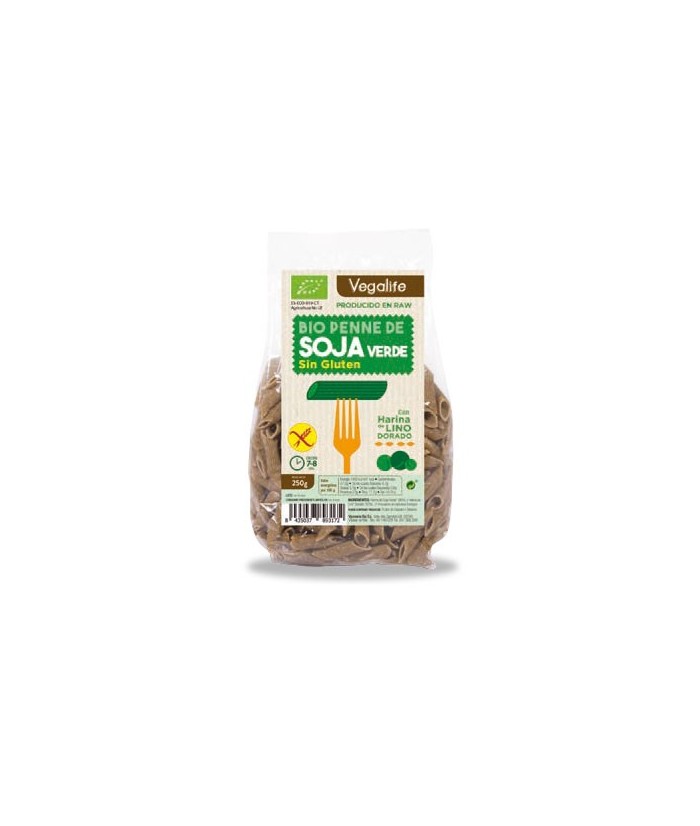 PENNE DE SOJA VERDE BIO SIN GLUTEN 250 GR VEGALIFE

