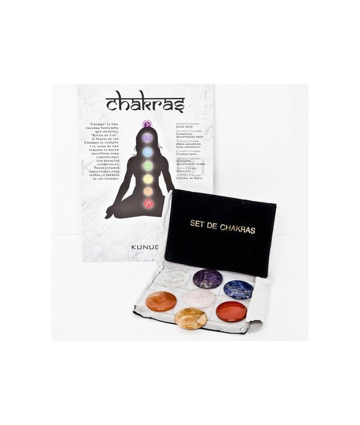 SET CHAKRAS FUNDA TERCIOPELO