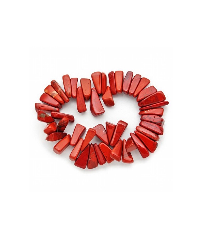 Pulsera chip Hawai elástica de Jaspe Rojo.