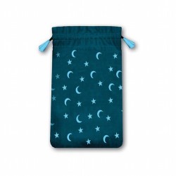 Bolsa Tarot Mini Terciopelo Azul 13,5 x 8,5 cm (Motivo Estrellas y Lunas) *

