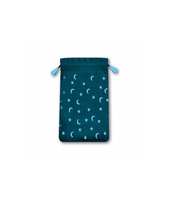 Bolsa Tarot Mini Terciopelo Azul 13,5 x 8,5 cm (Motivo Estrellas y Lunas) *
