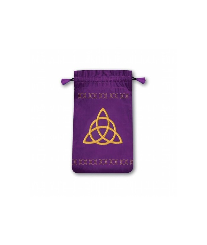 Bolsa Tarot Mini Terciopelo Morada 13,5 x 8,5 cm (Motivo Simbolo Embrujadas) 