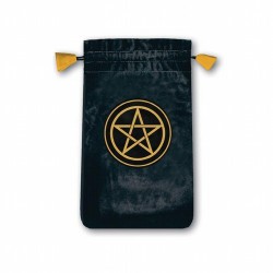 Bolsa Tarot Mini Terciopelo Negro 13,5 x 8,5 cm (Motivo Pentagrama) 
