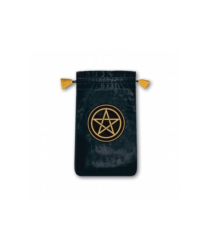 Bolsa Tarot Mini Terciopelo Negro 13,5 x 8,5 cm (Motivo Pentagrama) 