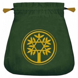Bolsa Tarot Terciopelo Verde 20,5 x 20 cm (Motivo Arbol Celta)