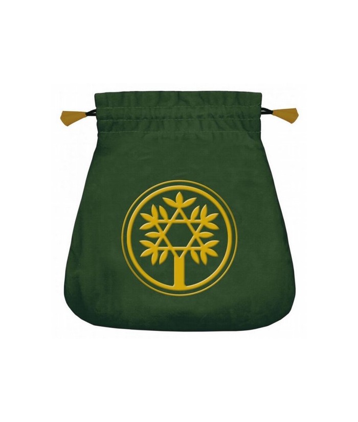 Bolsa Tarot Terciopelo Verde 20,5 x 20 cm (Motivo Arbol Celta)