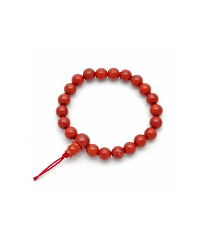 Pulsera de jaspe Rojo en bola de 8mm.

Presentada con cartón con el  nombre del mineral y su propiedad.