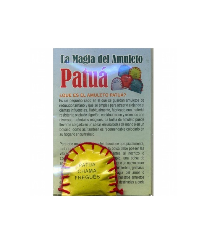 ¿QUE ES EL AMULETO PATUÁ?
Es un pequeño saco en el que se guardan amuletos de reducido tamaño y que se emplea para atraer o al