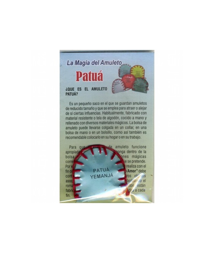 ¿QUE ES EL AMULETO PATUÁ?
Es un pequeño saco en el que se guardan amuletos de reducido tamaño y que se emplea para atraer o al
