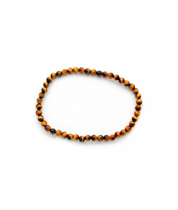 Pulsera de Ojo de Tigre de bolitas de 4 mm.