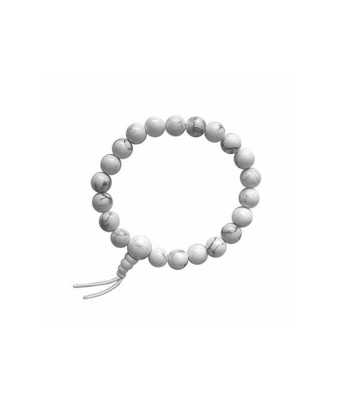 Pulsera de Howlita Blanca en bolas de 8mm.

Presentada con cartón con el  nombre del mineral y su propiedad.