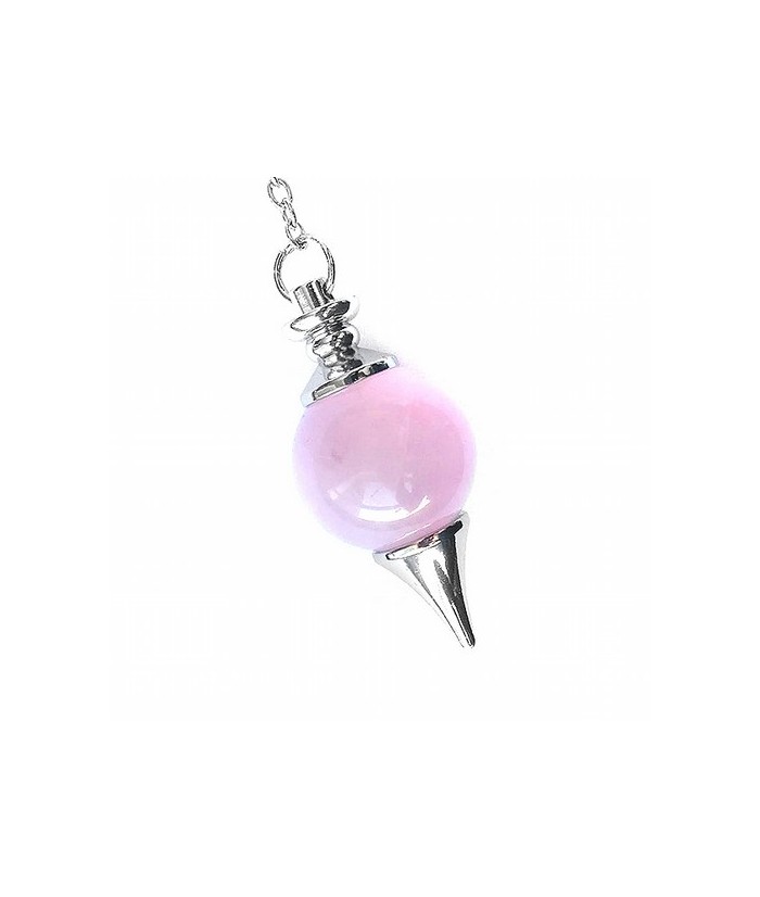 Péndulo bola de Cuarzo Rosa de 20 mm.
Con cadena de 200 mm. y terminación de acero.
Presentado en estuche de cartón que conti