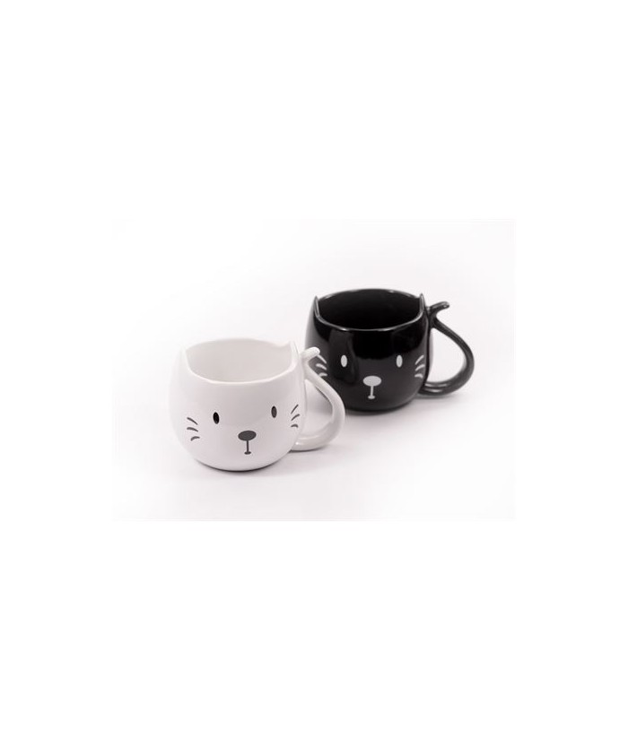 Las simpáticas orejas de gato en el borde convierten a esta encantadora taza de cerámica en un elemento único. Además, este art