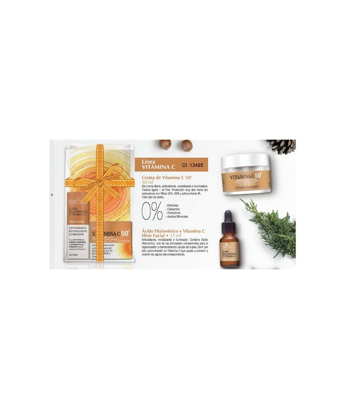 SET COMPUESTO POR CREMA DE VITAMINA C PROTECCION SOLAR+50 + ELIXIR FACIAL ACIDO HIALURONICO CON VITAMINA C 15 ML