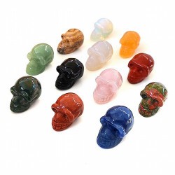 craneos de mineral de 3 cm
- Aventurina Dorada, Unakita, Cuarzo Rosa, Cristal de Roca, Opalina, Jaspe Rojo, Jaspe Paisaje, Óni