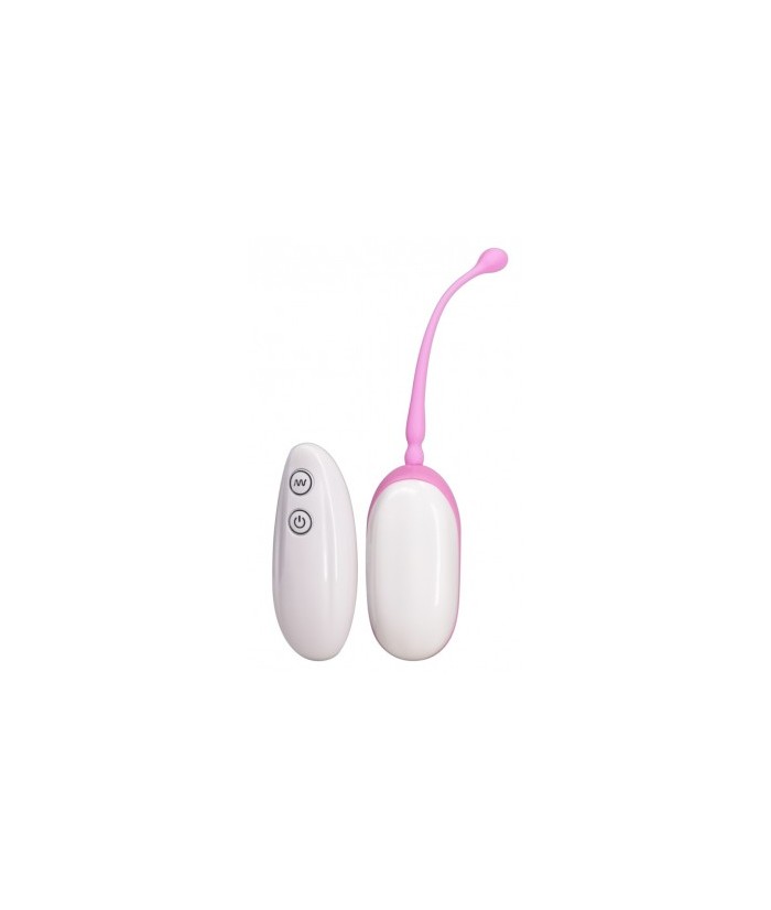 Púrpura / blanco vibro-bala con un mando a distancia y hilo de retracción. 7 niveles de vibración. Vibro-bala de 7 cm de longit