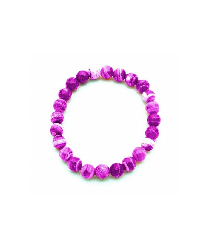 Pulsera de agata, bola 8 mm. facetada.