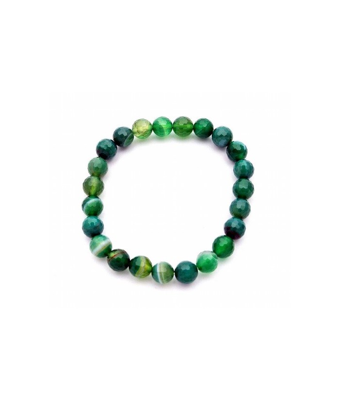 Pulsera de agata, bola 8 mm. facetada.

