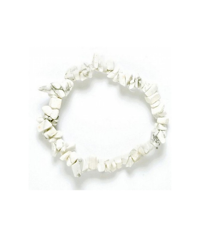 Pulsera Chip Howlita Blanca.
Presentada en jinete de cartón con nombre de mineral y su propiedad.