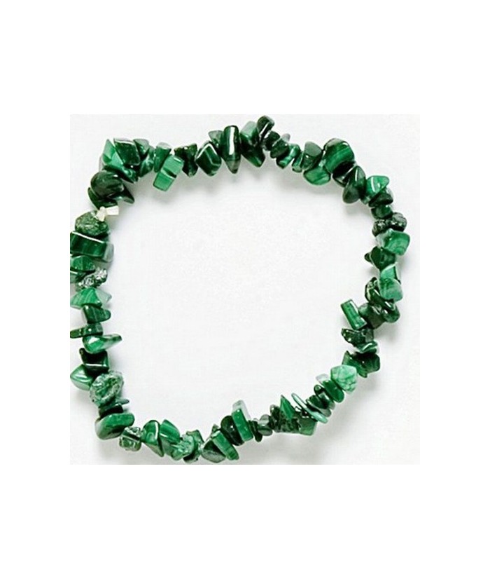 Pulsera Chip Malaquita.
Presentada en jinete de cartón con nombre de mineral y su propiedad.
Calidad extra.