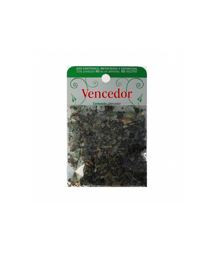 Contenido: Vencedor.

Utilización: Para hacer rituales contra todo.


Colocar en una Jícara la Hierba Vencedor, 21 gotas d