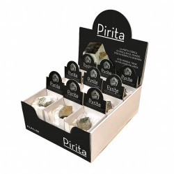 Contiene 18 Piritas Cubicas, presentadas individualmente en pequeñas cajas expositoras de 6.5x7.5 cm.

El precio de cada unid