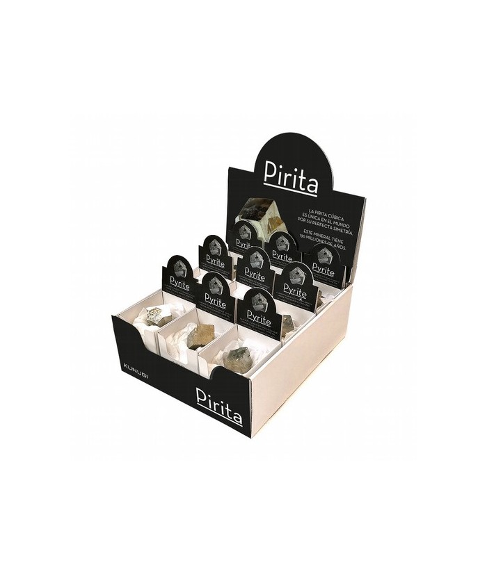 Contiene 18 Piritas Cubicas, presentadas individualmente en pequeñas cajas expositoras de 6.5x7.5 cm.

El precio de cada unid