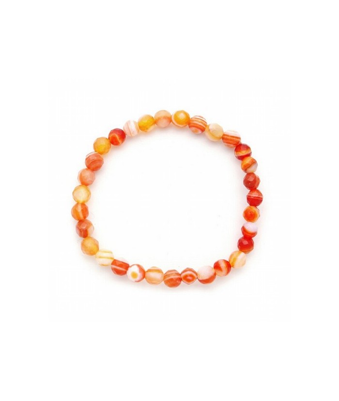 Pulsera de ágata, bola 10 mm. facetada.