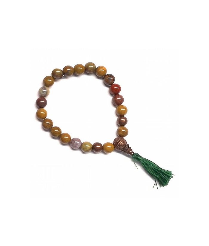 Pulsera de Mokaita y borla Mala.