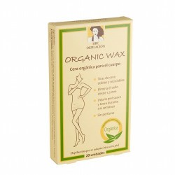 «Organic Wax» (Cera Orgánica) de Hanne Bang es una cera depilatoria orgánica con ingredientes 100% naturales.
Con las tiras de