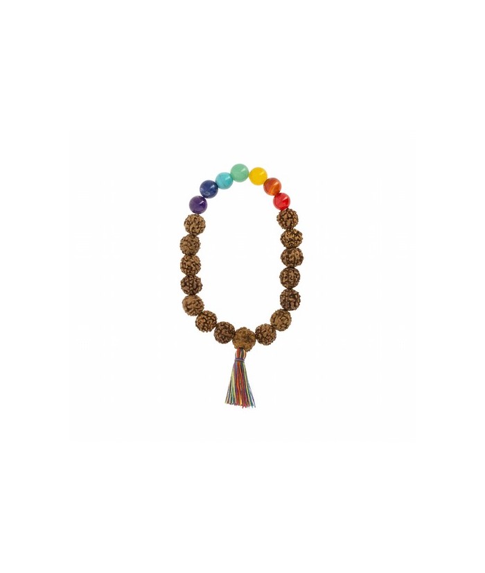 Características técnicas: 
Rudraksha y siete piedras semipreciosas. 21 cuentas.