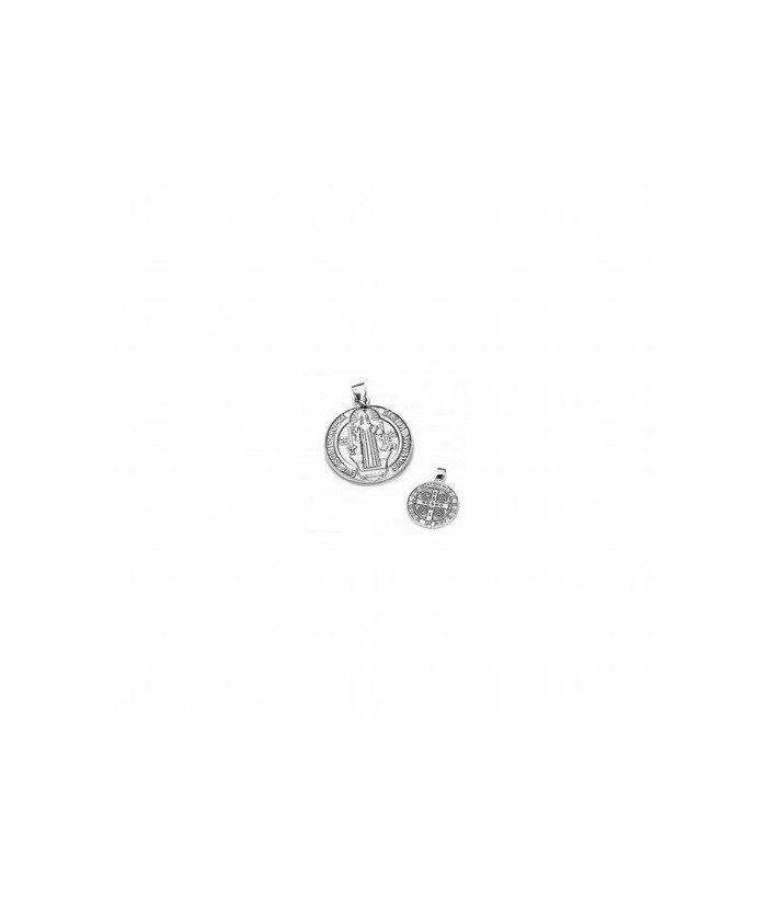 Amuleto Plata Medalla San Benito (Reverso Cruz 1.5 cm)