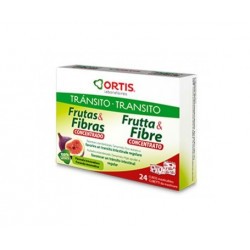 Frutas & fibras Concentrado 24 Cubos es un complemento alimenticio en forma de cubos masticables que ayuda al organismo a tener