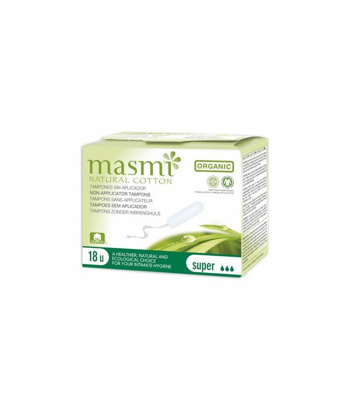 TAMPONES DIGITALES SUPER ALGODON BIO 18 UD MASM
Núcleo absorbente de 100% Puro Algodón Ecológico Certificado.
Hipoalergénicos