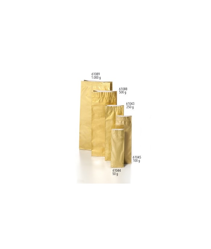 DB.BOLSA DE TE, DORADA 100 grs. 70X40X205 mm.