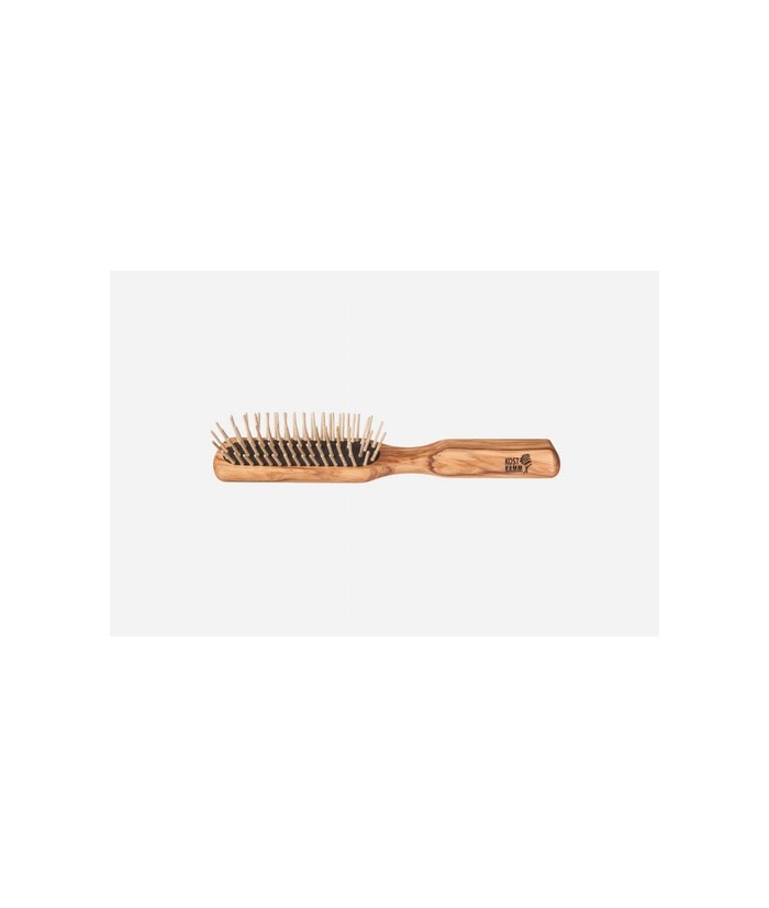 Cepillo de madera, pomos de madera rectos, madera de olivo, 5 hileras
Idoneidad: cabello medio a largo, liso u ondulado; efect